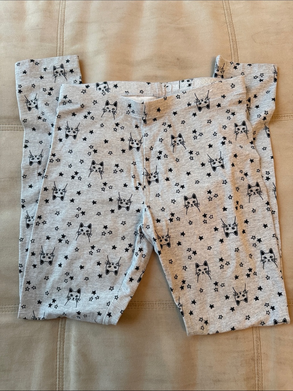 Wonder Nation Gray Cat Print Leggings size 10/12
